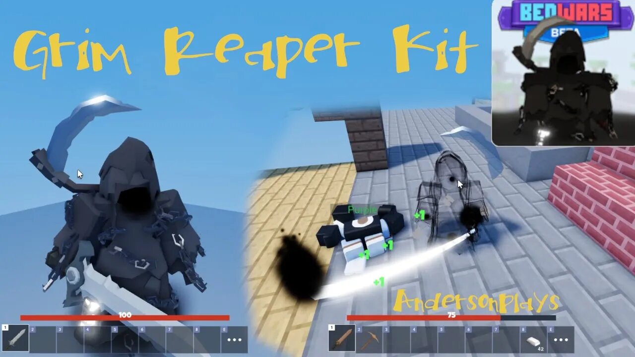 AndersonPlays Roblox BedWars 🎉 [100 PLAYER MODE + GRIM REAPER!] - New Grim Reaper Kit Update