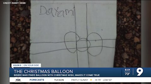 Arizona man finds balloon with letter to Santa, brings gifts to girl in Mexico