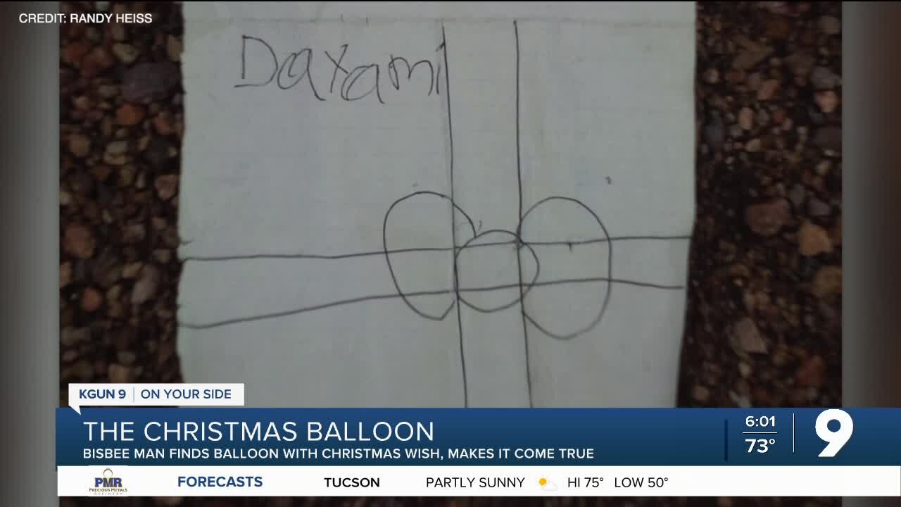 Arizona man finds balloon with letter to Santa, brings gifts to girl in Mexico