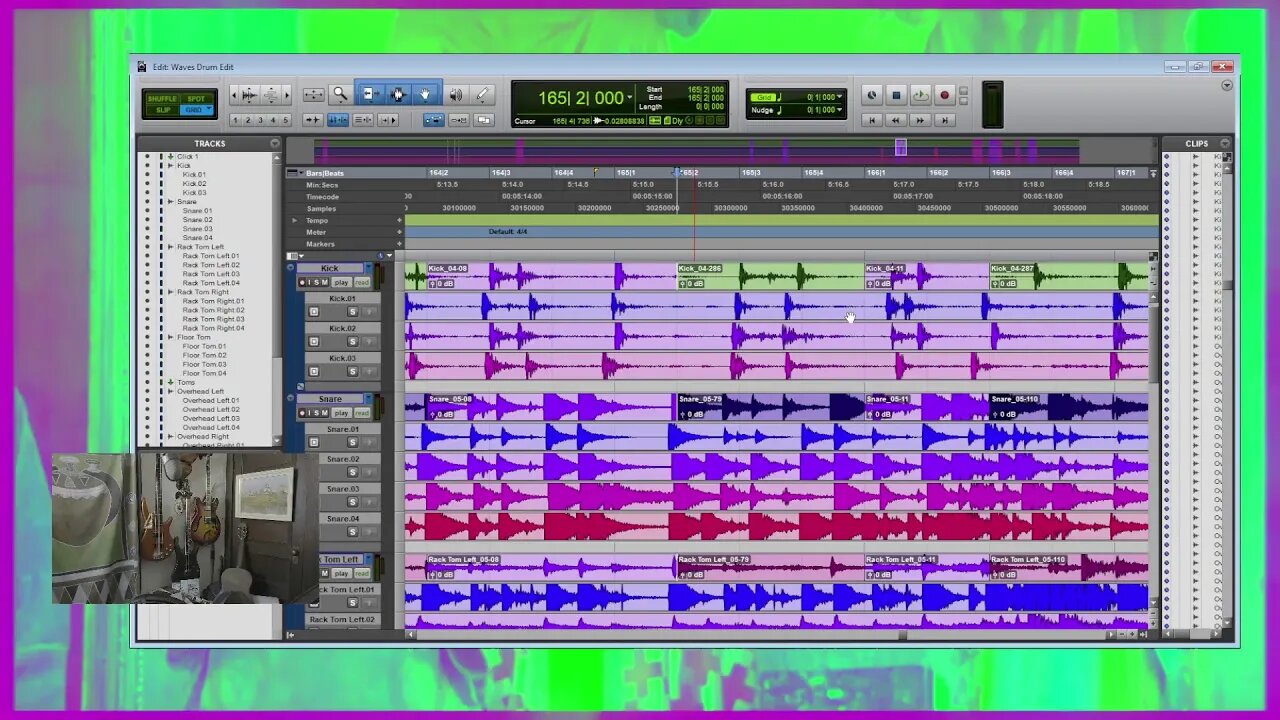 Chopping and Quantizing Drums in Beat Detective on the Focusrite Scarlett 18i20