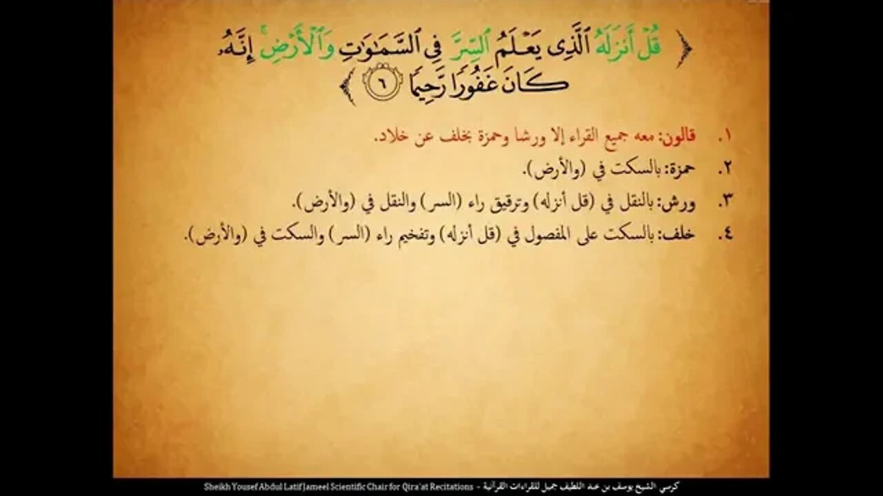 144 ‏‏الربع المائة وأربع وأربعون وتبارك الذي نزل الفرقان