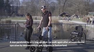 Paralyzed man walks after bluetooth connects his brain and spine