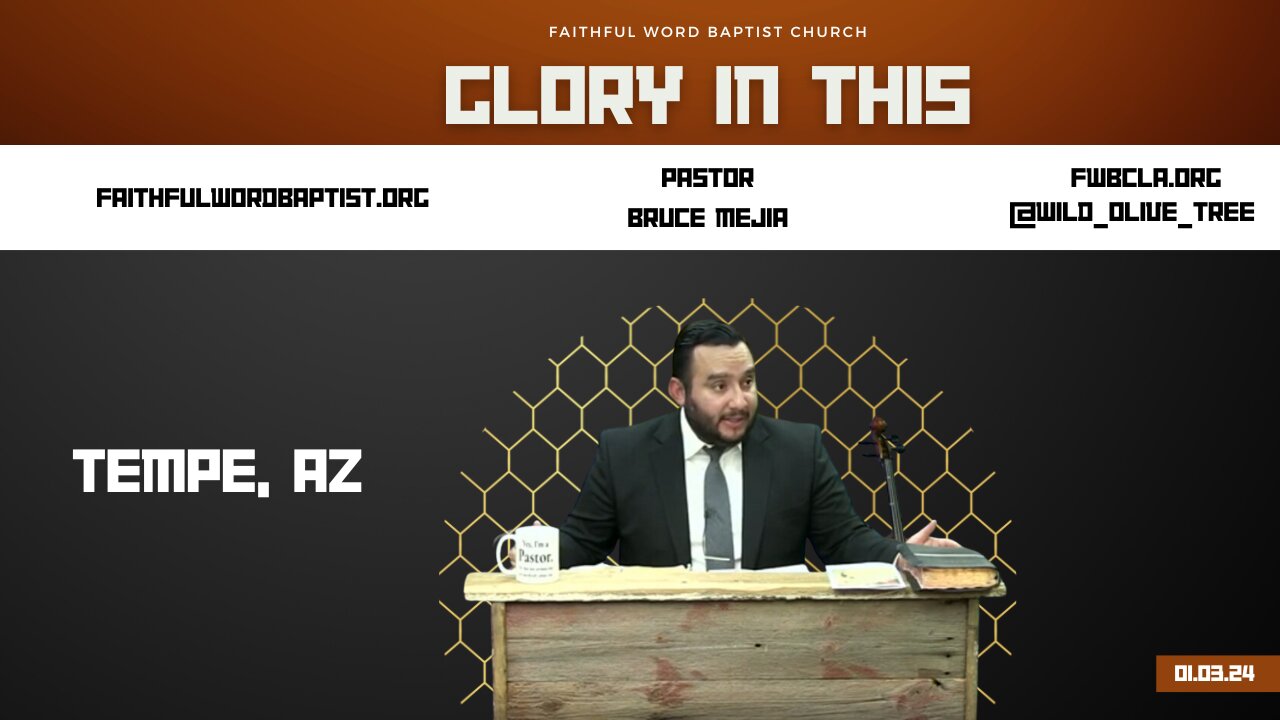 Glory In This | Pastor Bruce Mejia | January 03, 2024