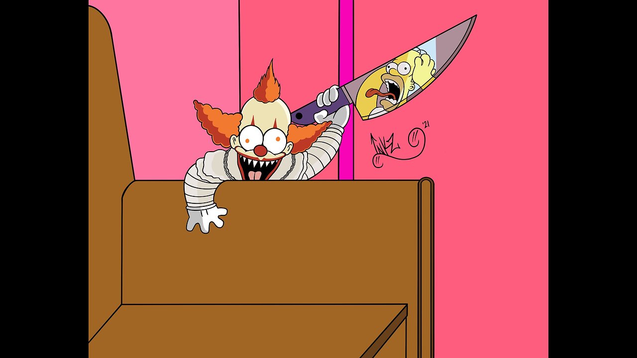 Drawing Krusty the killer clown doll