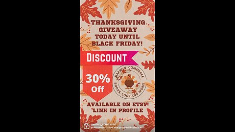 30% off discount! Today through Black Friday!