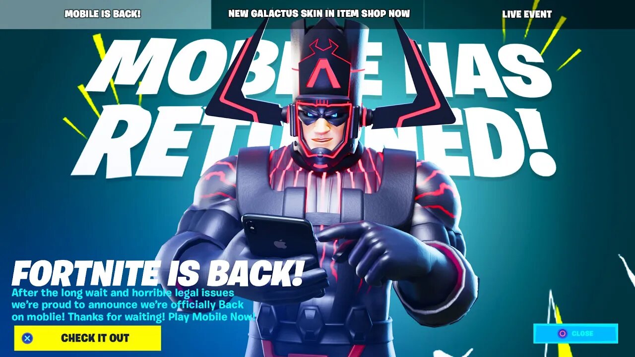 FORTNITE HAS RETURNED TO MOBILE!