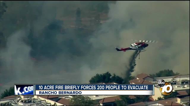 10-acre fire briefly forces 200 people to evacuate