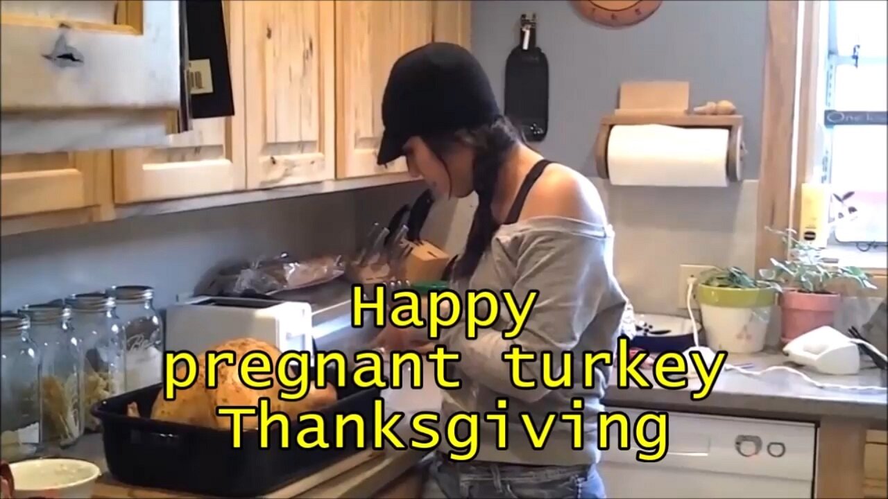 Happy pregnant turkey Thanksgiving