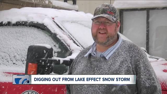 Digging out after lake effect storm dumps snow across WNY