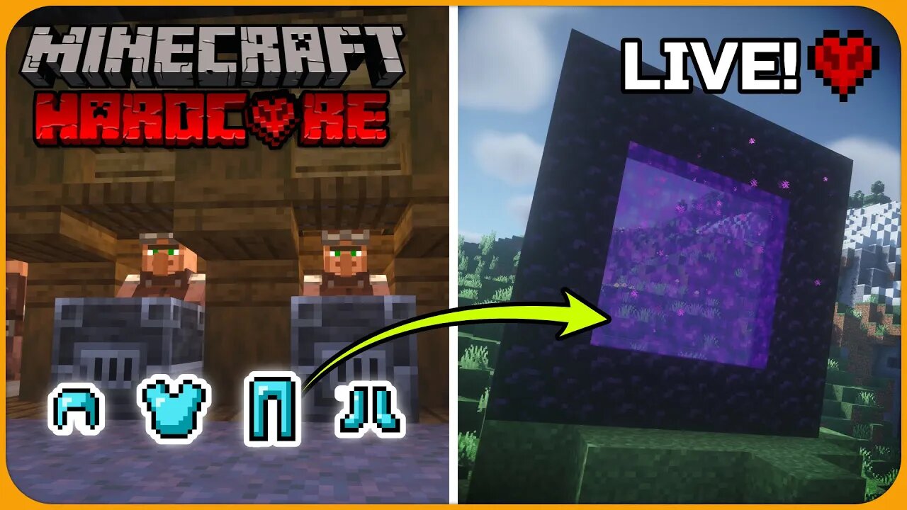 Going Into the Nether Fully Armored - ⛏ Minecraft Hardcore Survival 1.19.2 / Live Stream [S5 | EP6]