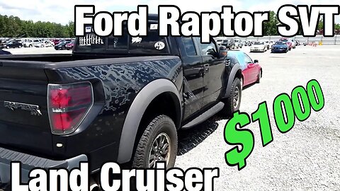 Running and Driving Land Cruiser $250, Ford Raptor SVT $1000! Copart Walk Around