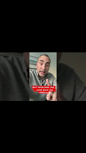 Quit developer job, come back for $275/hr.