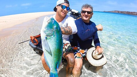 Shallow water spearfishing . Clearest remote island check