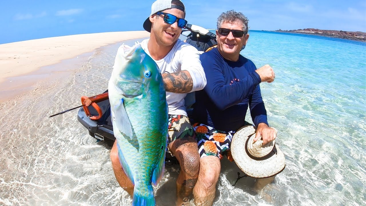 Shallow water spearfishing . Clearest remote island check