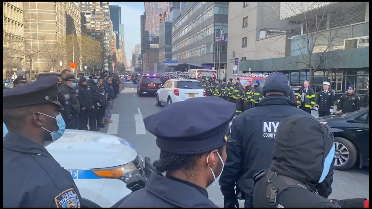 Procession Carrying NYPD Hero Officer Jason Rivera