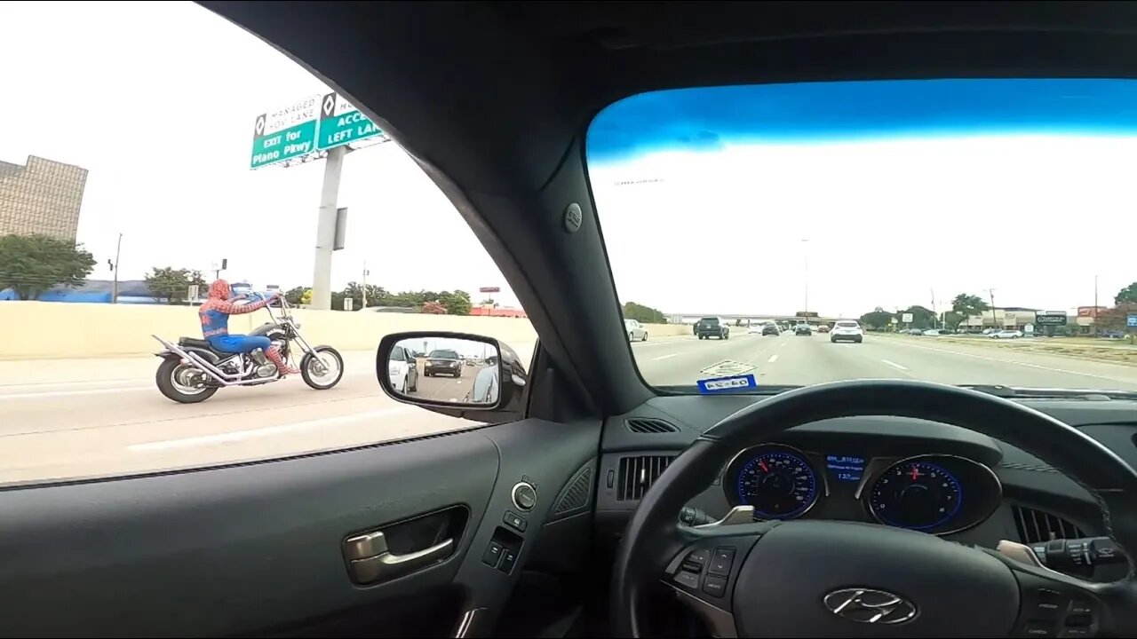 2016 Genesis Coupe 3.8 Driving POV (GoPro) - Spiderman Riding on a Motorcycle!