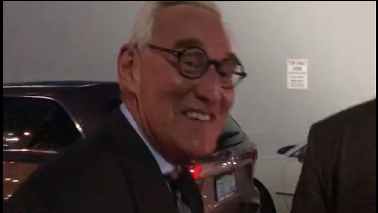 Roger Stone has no comment outside West Palm Beach fundraiser