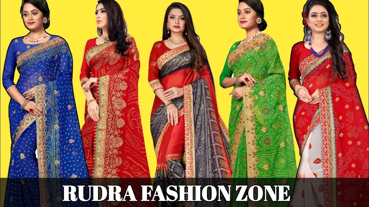 bandhani saree designs latest collection #bandhanisaree #rudrafashionzone