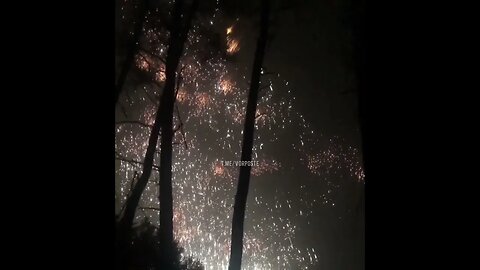 Russian incendiary munitions over Ukrainian positions