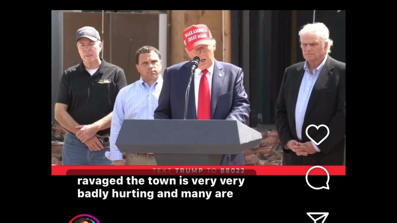 Captioned - Trump pays tribute to Hurricane Helene victims
