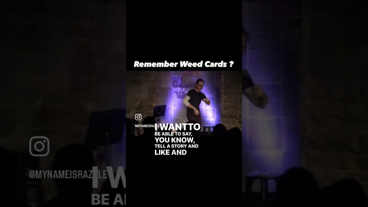 Stand up weed card marijuana drugs drinking comedy comedian library reading joke Denver