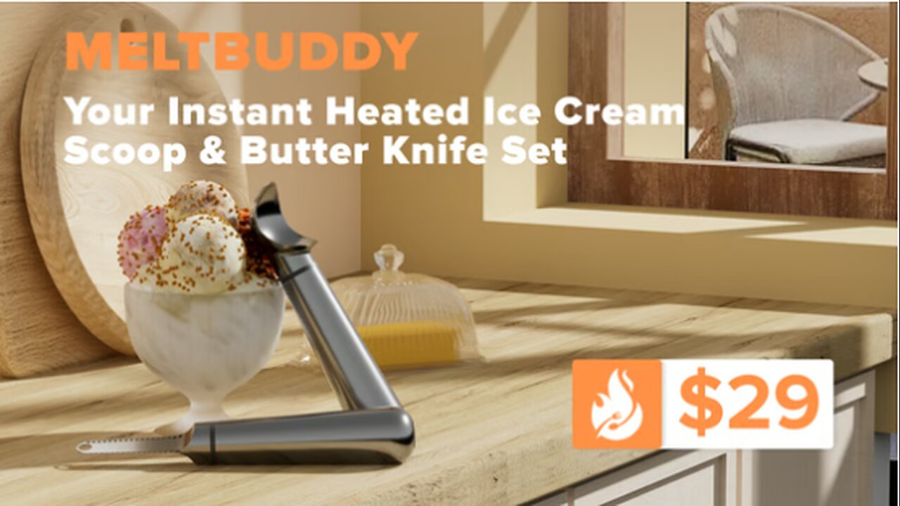MeltBuddy: Instant Heated Ice Cream Scoop & Butter Knife Set