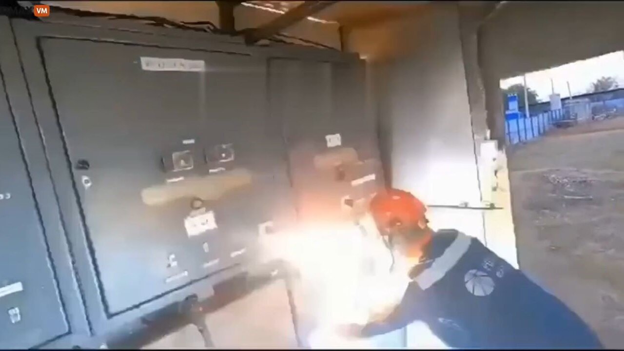 Russian Energy Employee Working On A Substation When Everything Goes VERY Wrong!