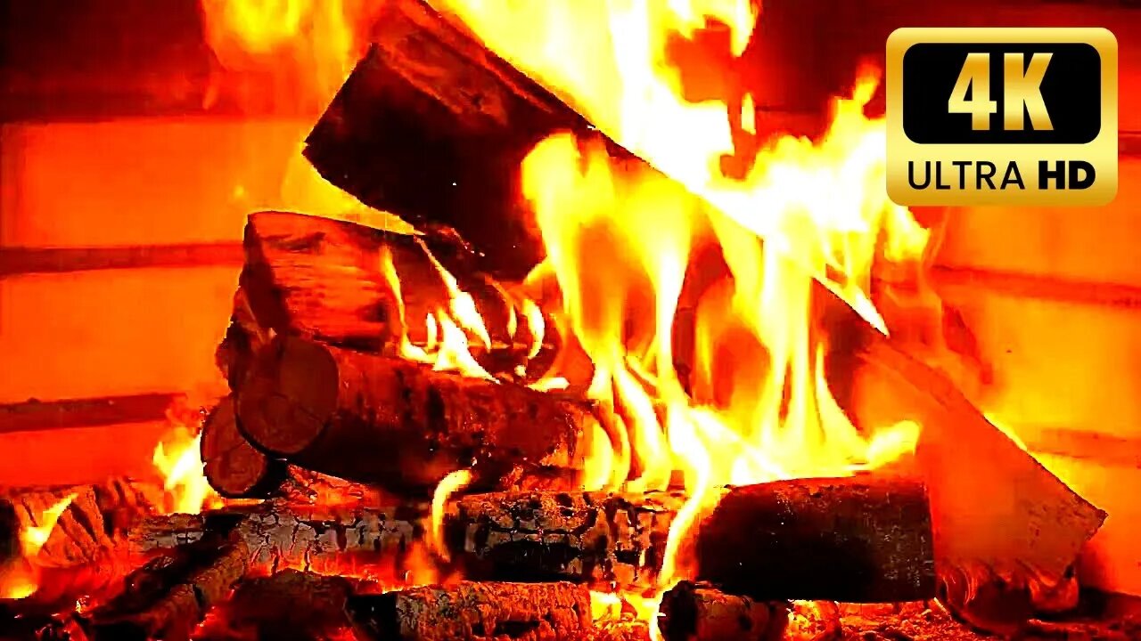 Fireplace 4K 🔥 Burning Fire Sounds & Relaxing Fireplace 🔥