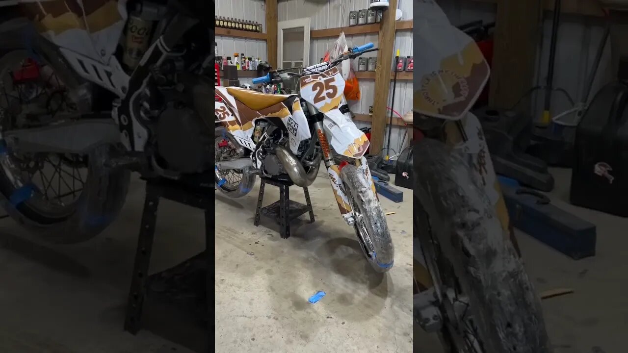 I did NOT expect that on my dirtbikes first start up…🥲 #powersports