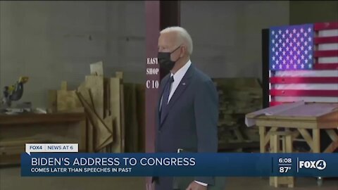 Biden's address to Congress comes later than past speeches