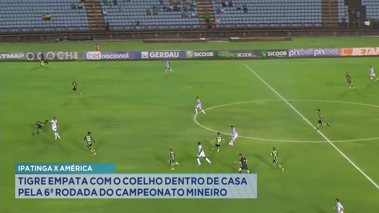 Ipatinga x América: Tigre Empata com o Coelho Dentro de Casa pela 6ª Rodada do Campeonato Mineiro.