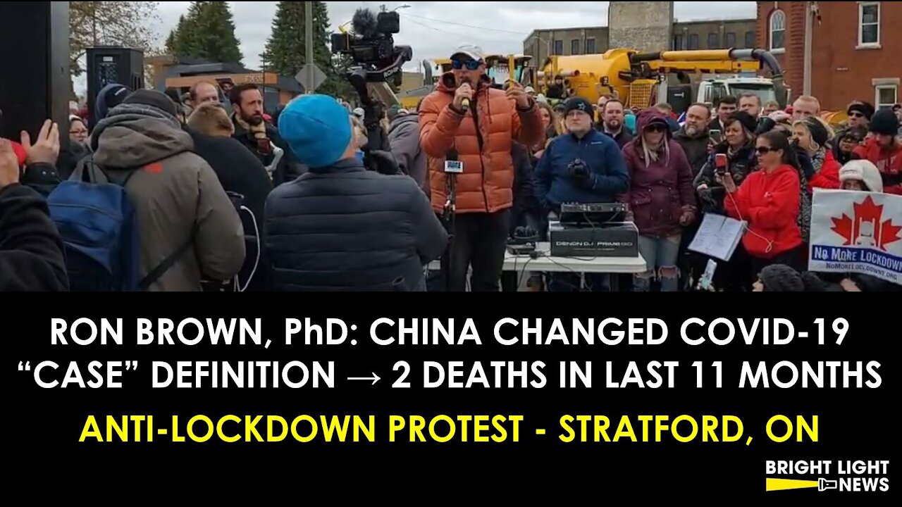 RON BROWN, Ph.D., SPEECH FROM STRATFORD, ONTARIO, ANTI-LOCKDOWN PROTEST