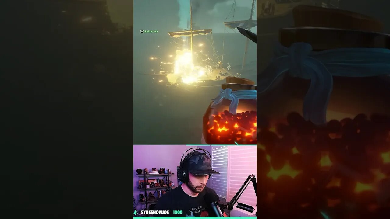 I made a booby trap and this brig fell for it! #gaming #seaofthieves #twitchclips #piratelife