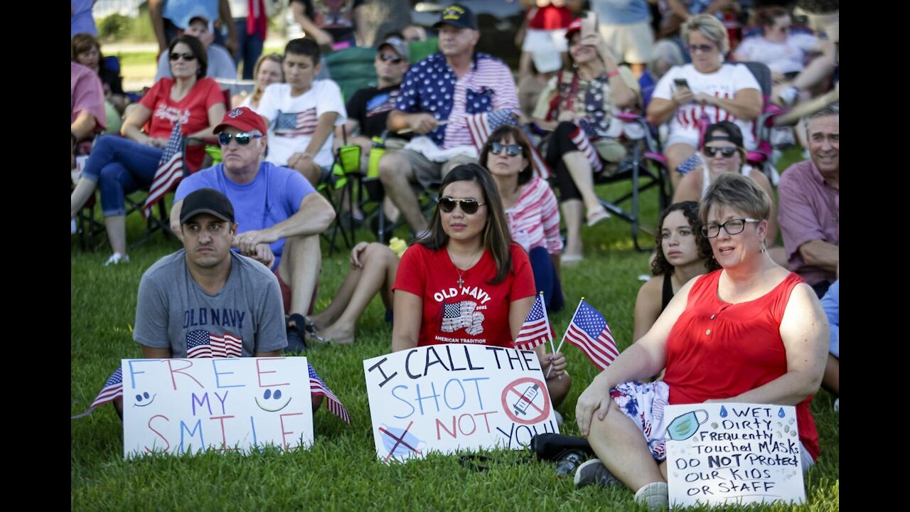 Teaser video: Hundreds gather in Mandeville La to protest mask, vaccination mandates