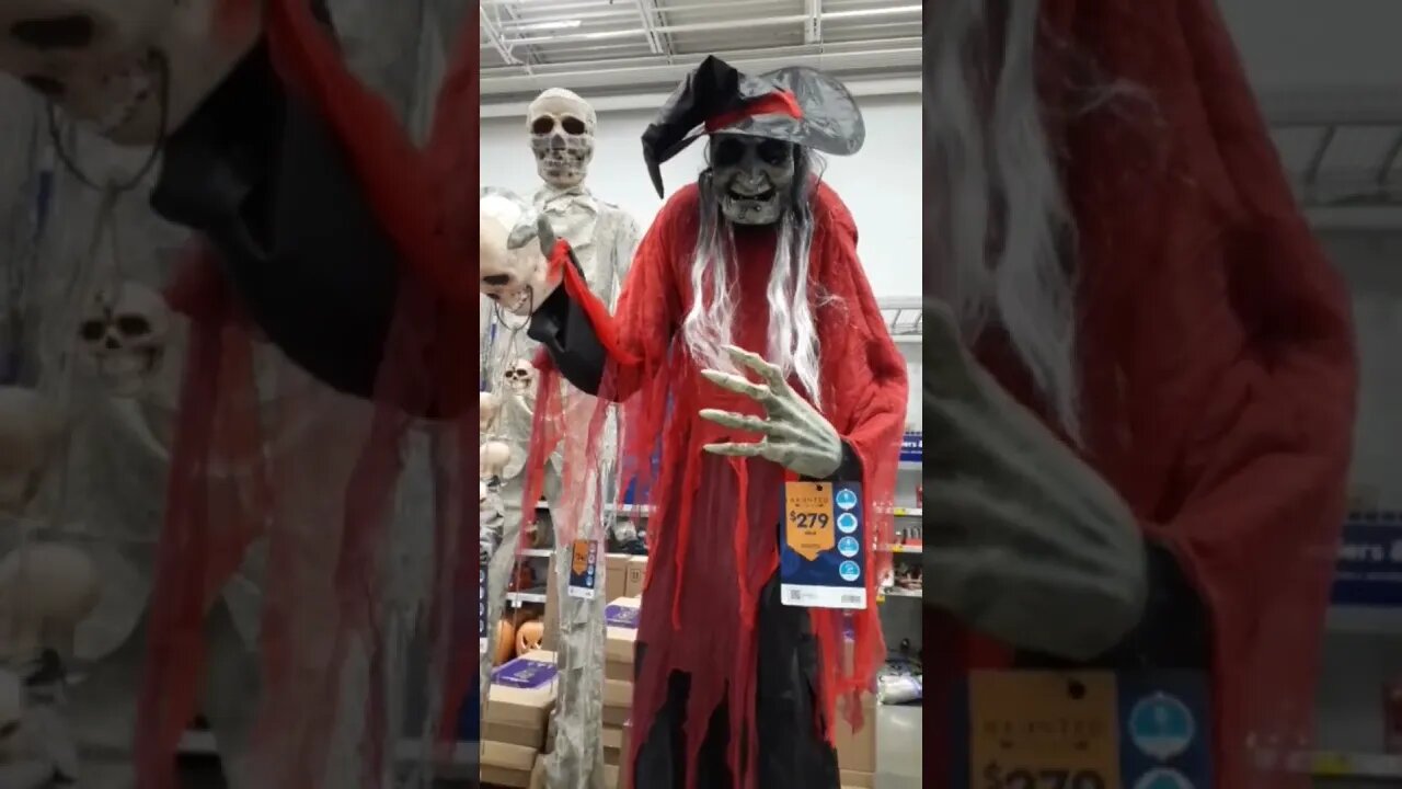 Menards 10 foot Animatronic Witch VERSUS Lowes 8.5 foot Witch!! BATTLE ROYALE #shorts #halloween