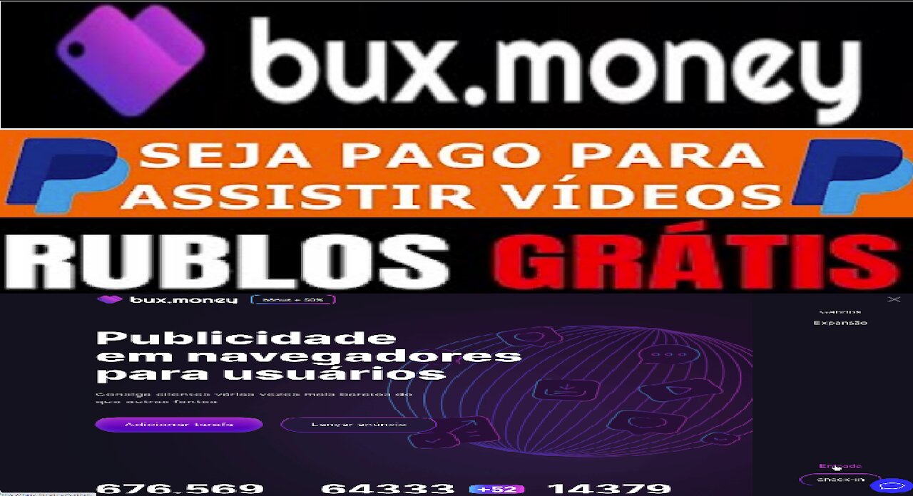 [ Bux Money ] Como ganhar RUBLOS assistindo vídeo | Mínimo saque 1 Rublo | Home Office