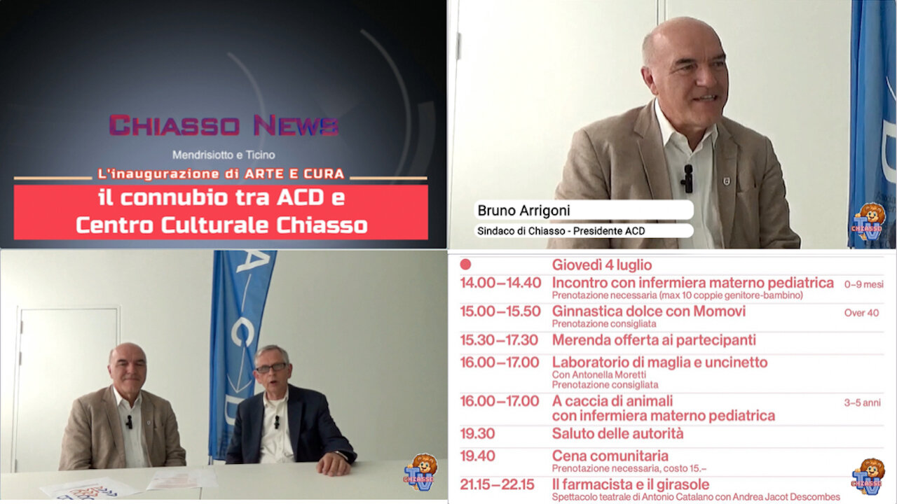 Chiasso News 27 giugno 2024 - Inaugurazione Area Incontro Arte e Cura