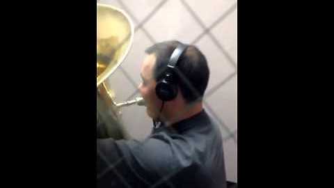 Tuba player gets a fright!