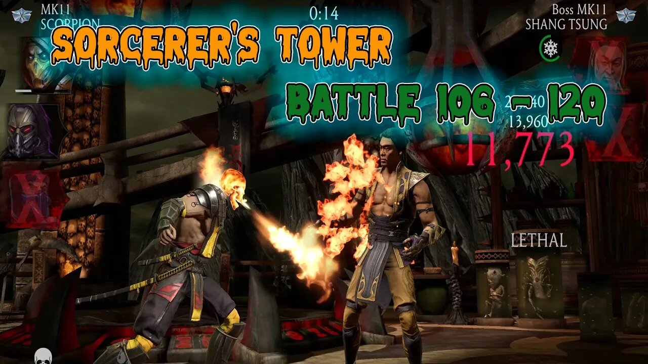 MK Mobile: Sorcerer's Tower Battle 106 - 120 / Battles On Auto