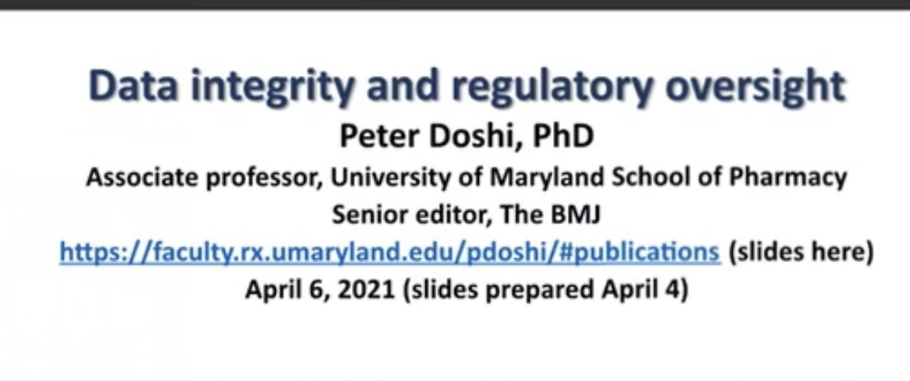 Peter Doshi, PhD - Senior Editor, The BMJ - FDA meeting - 4/6/2022