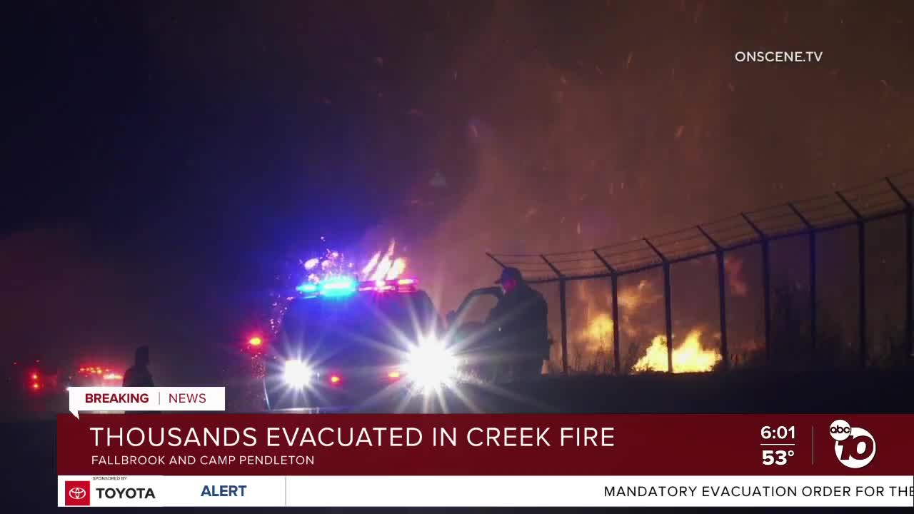 Creek Fire burning near Camp Pendleton prompts evacuations