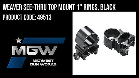 Weaver See-Thru Top Mount 1" Rings, Black - 49513