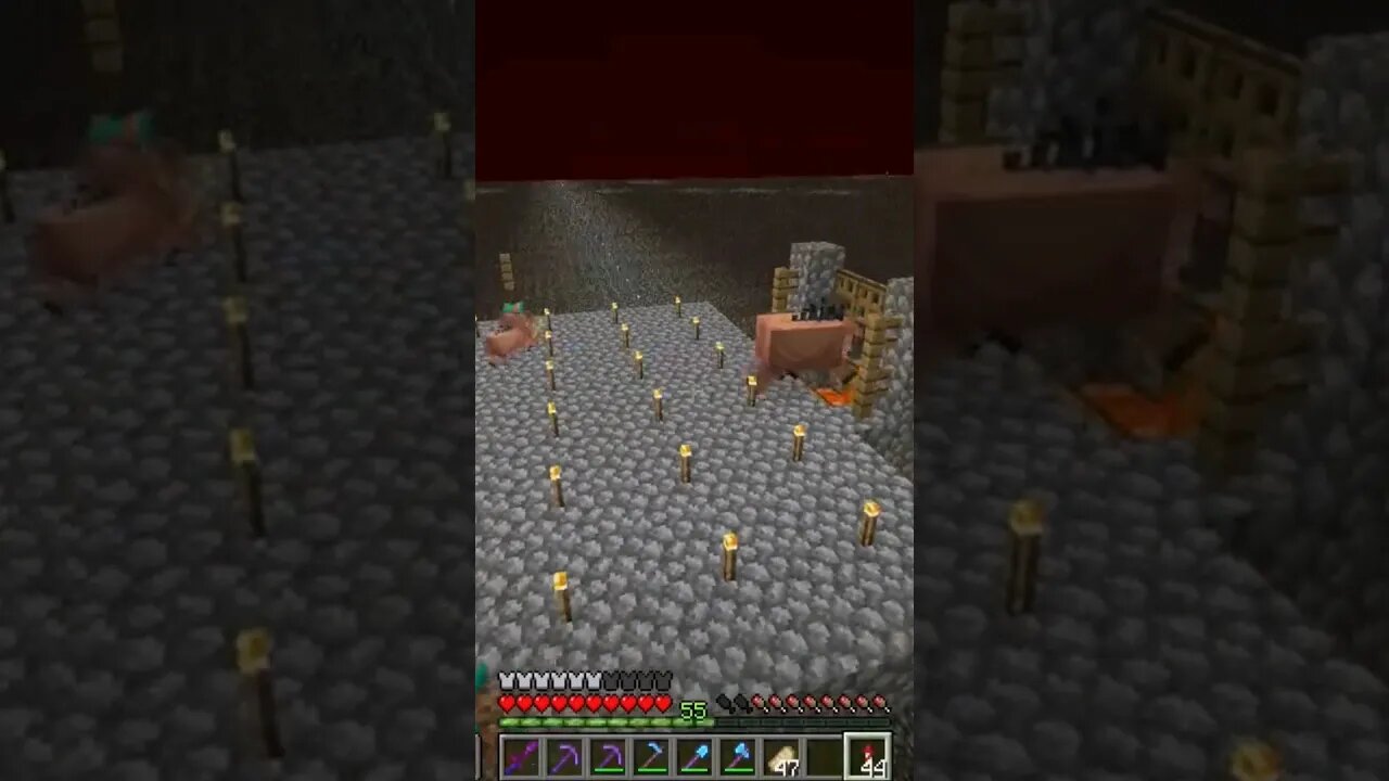 The Hoglins run and FALL to their DOOM - Minecraft Short Hoglin Farm