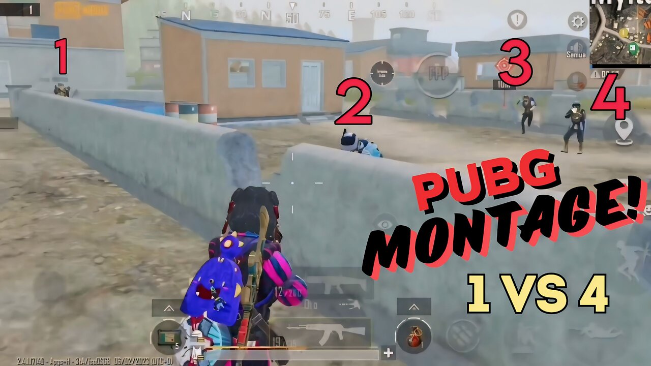 PUBG MONTAGE! 1 Versus 4 With Amazing Technique!