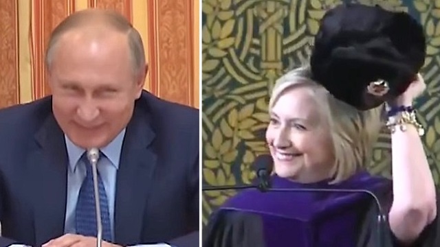 Hillary Clinton still not over election loss, pledges allegiance to Russia.