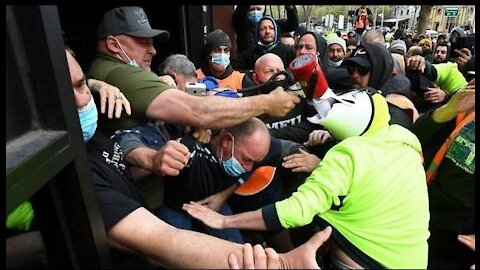 Construction Workers Riot Against Covid Shot Mandate