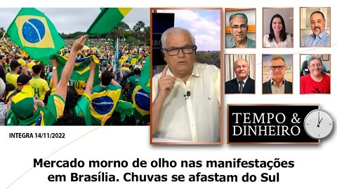Mercado morno de olho nas manifestações em Brasília. Chuvas se afastam do Sul