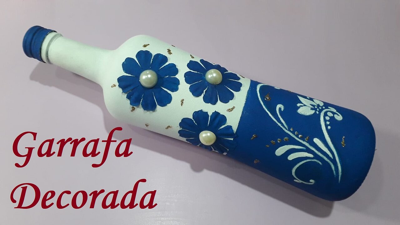 GARRAFA DECORADA COM FLORES - FAÇA VOCÊ MESMO - @lucibuzo
