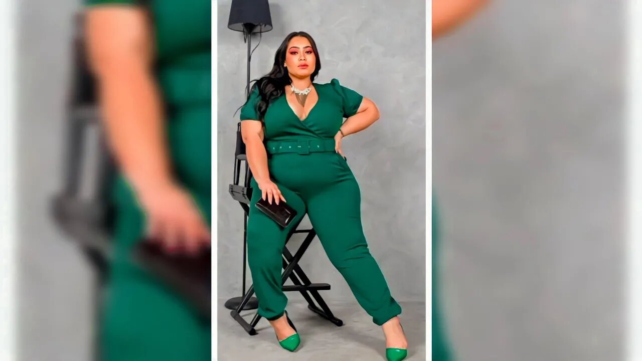 ✔️ MACACÃO CALÇA COMPRIDA MANGA PRINCESA FEMININO ACOMPANHA CINTO PLUS SIZE