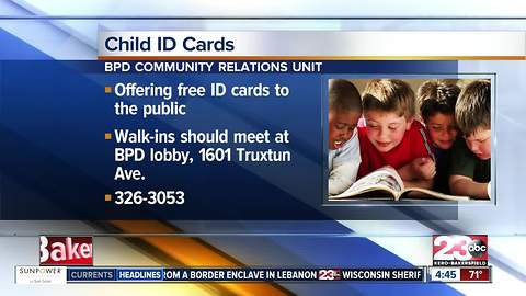 Free Child I.D. Cards in Bakersfield